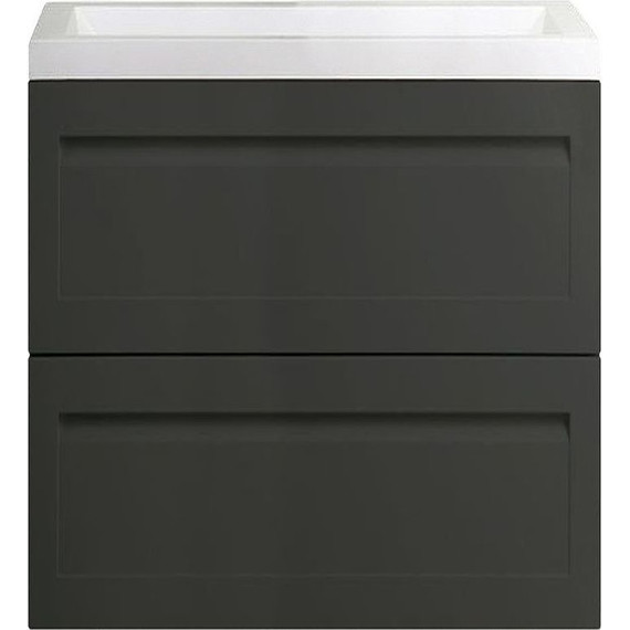 Тумба подвесная с раковиной Art&Max AM-Platino-580-2C-SO-GM 58 см, серый матовый - фото 