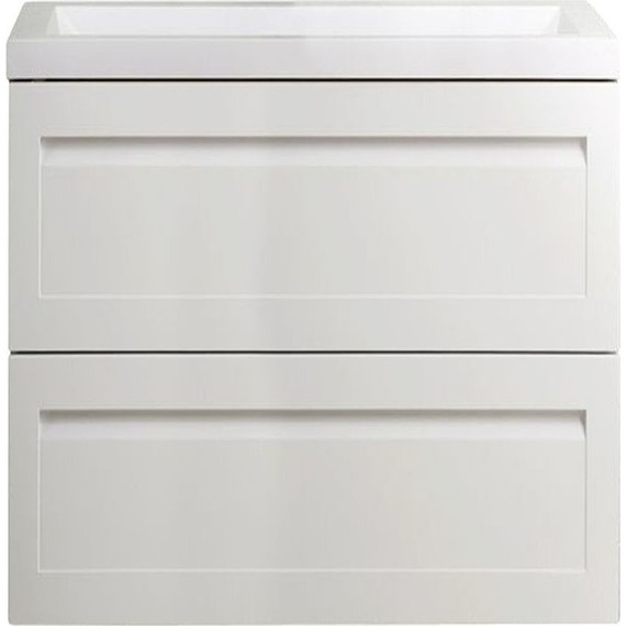 Тумба подвесная с раковиной Art&Max AM-Platino-750-2C-SO-BM 75 см, белый матовый - фото 