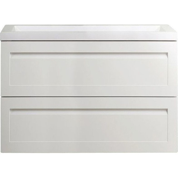 Тумба подвесная с раковиной Art&Max AM-Platino-900-2C-SO-BL 90 см, белый глянец - фото 