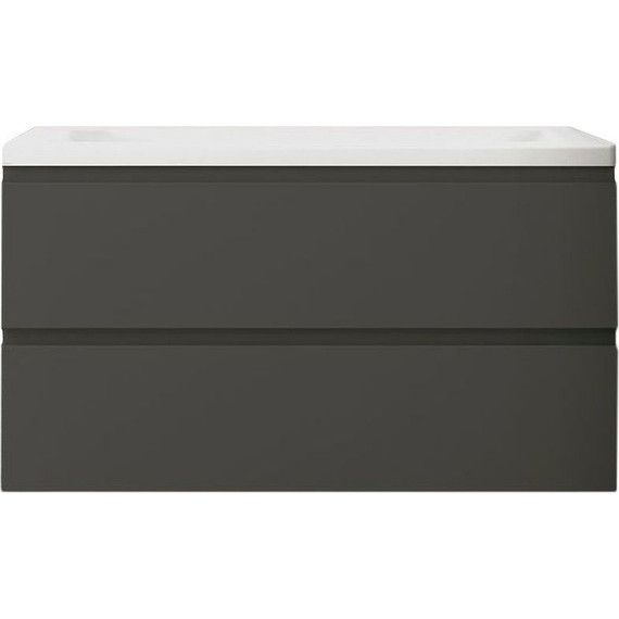 Тумба подвесная с раковиной Art&Max AM-Bianchi-1000-2C-SO-GM 100 см, серый матовый, Цвет фасада: серый - фото 2