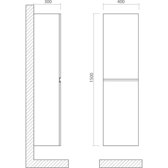 Пенал подвесной Art&Max AM-Bianchi-1500-2A-SO-BL 40 см, белый глянец - фото 6