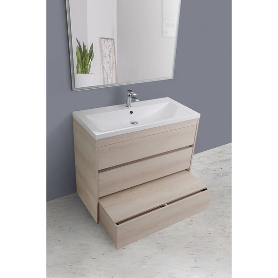 Тумба напольная с раковиной Art&Max Family-1000-3C-PIA-PB 100 см, сканди - фото 3