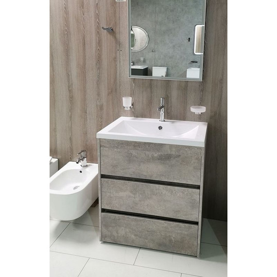 Тумба напольная с раковиной Art&Max Family-750-3C-PIA-CV 75 см, цемент - фото 2