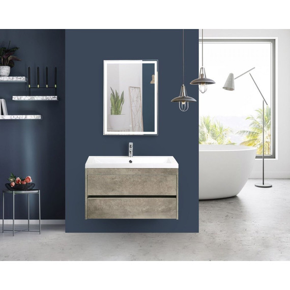 Тумба подвесная с раковиной Art&Max Family-900-2C-SO-CV 90 см, цемент - фото 2