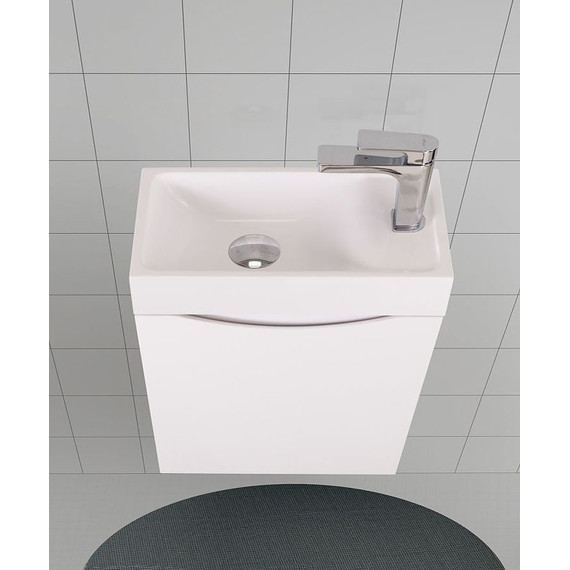 Тумба подвесная с раковиной Art&Max Liberty-500-1D-SO-BL-L 50 см, белый глянец - фото 5