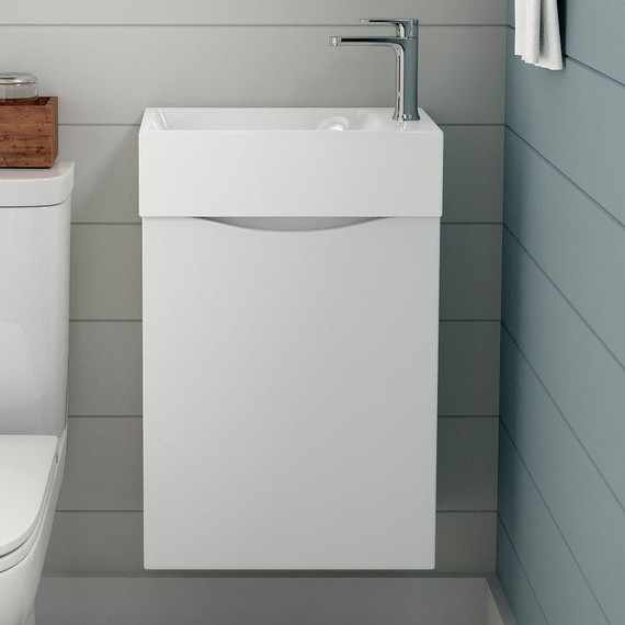 Тумба подвесная с раковиной Art&Max Liberty-400-1D-SO-BL-L 40 см, белый глянец - фото, картинка 3 Тумба подвесная с раковиной Art&Max Liberty-400-1D-SO-BL-L 40 см, белый глянец - фото 3