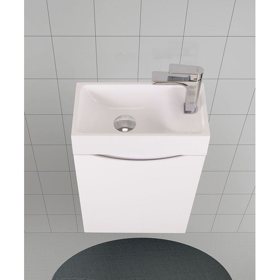 Тумба подвесная с раковиной Art&Max Liberty-400-1D-SO-BL-L 40 см, белый глянец - фото, картинка 5 Тумба подвесная с раковиной Art&Max Liberty-400-1D-SO-BL-L 40 см, белый глянец - фото 5