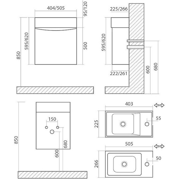 Тумба подвесная с раковиной Art&Max Liberty-500-1D-SO-BL-R 50 см, белый глянец - фото, картинка 8 Тумба подвесная с раковиной Art&Max Liberty-500-1D-SO-BL-R 50 см, белый глянец - фото 8