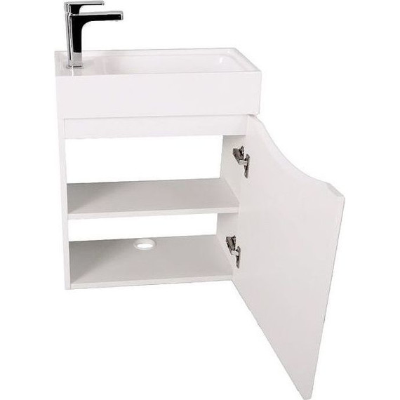 Тумба подвесная с раковиной Art&Max Liberty-500-1D-SO-BL-R 50 см, белый глянец - фото, картинка 2 Тумба подвесная с раковиной Art&Max Liberty-500-1D-SO-BL-R 50 см, белый глянец - фото 2