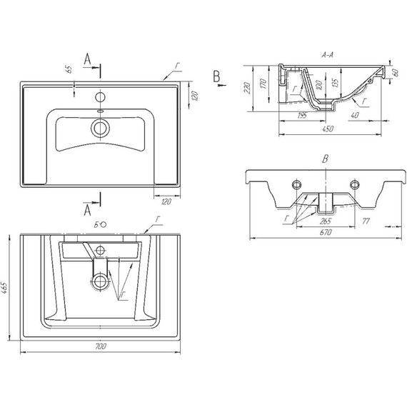 Тумба подвесная с раковиной Art&Max AM-Techno-700-2C-SO-ZB815 70 см, смоки софт - фото, картинка 9 Тумба подвесная с раковиной Art&Max AM-Techno-700-2C-SO-ZB815 70 см, смоки софт - фото 9