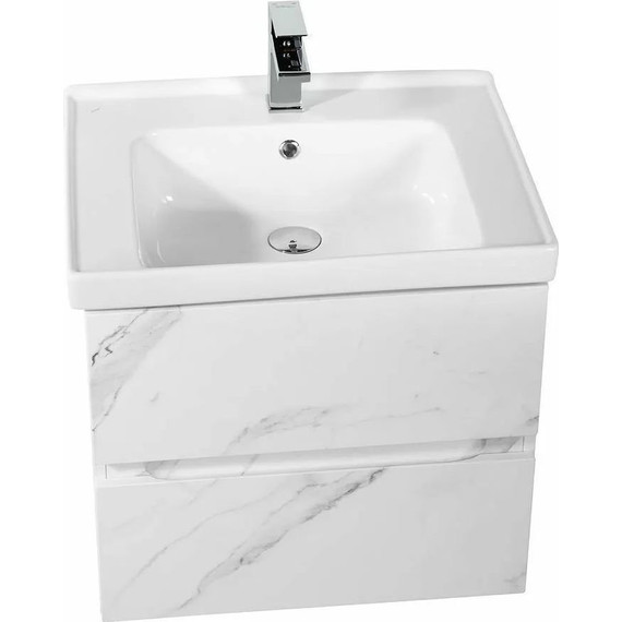 Тумба подвесная с раковиной Art&Max AM-Techno-600-2C-SO-MR960 60 см, монти мрамор - фото 2