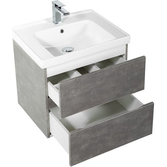 Тумба подвесная с раковиной Art&Max AM-Techno-600-2C-SO-FC305 60 см, айс какао - фото, картинка 5 Тумба подвесная с раковиной Art&Max AM-Techno-600-2C-SO-FC305 60 см, айс какао - фото 5