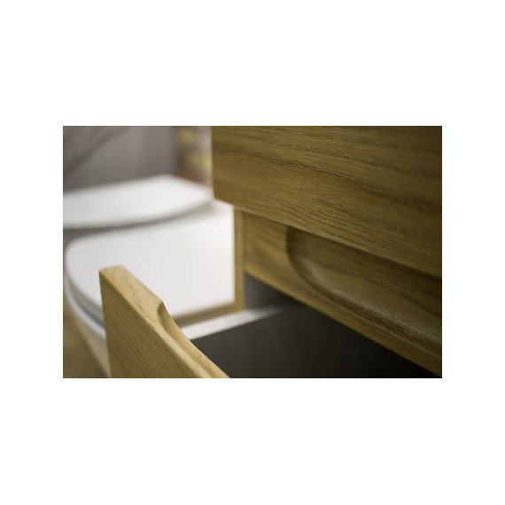 Тумба подвесная с раковиной Art&Max AM-Techno-700-2C-SO-LW674 70 см, дуб мадейра янтарь - фото 8