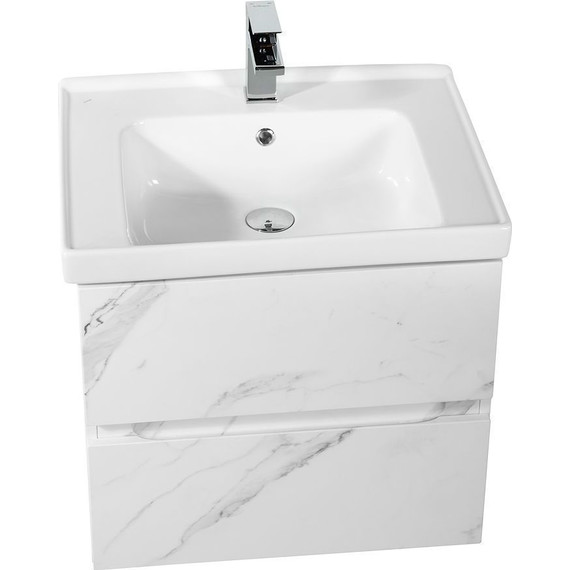 Тумба подвесная с раковиной Art&Max AM-Techno-700-2C-SO-MR960 70 см, монти мрамор - фото, картинка 6 Тумба подвесная с раковиной Art&Max AM-Techno-700-2C-SO-MR960 70 см, монти мрамор - фото 6