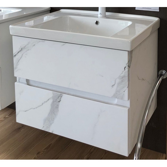 Тумба подвесная с раковиной Art&Max AM-Techno-700-2C-SO-MR960 70 см, монти мрамор - фото, картинка 8 Тумба подвесная с раковиной Art&Max AM-Techno-700-2C-SO-MR960 70 см, монти мрамор - фото 8