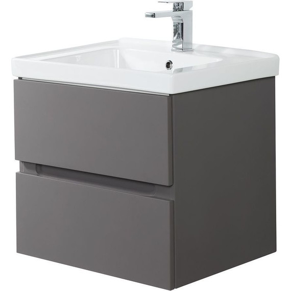 Тумба подвесная с раковиной Art&Max AM-Techno-700-2C-SO-ZB815 70 см, смоки софт - фото, картинка 2 Тумба подвесная с раковиной Art&Max AM-Techno-700-2C-SO-ZB815 70 см, смоки софт - фото 2