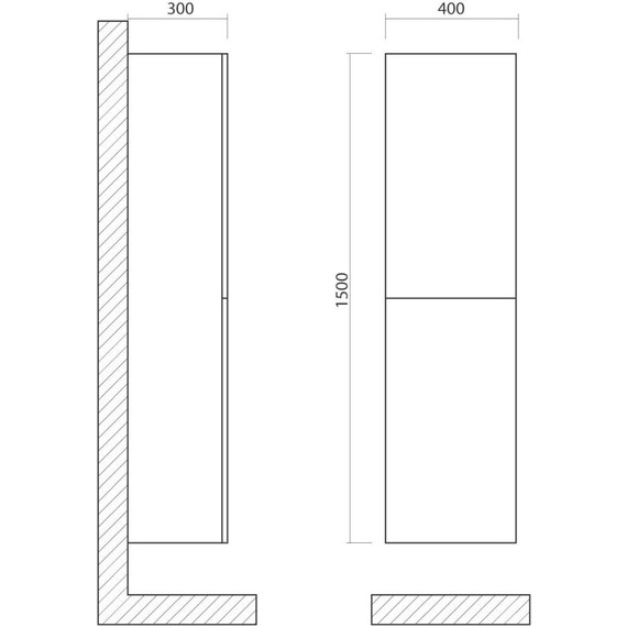 Пенал подвесной Art&Max AM-Verona-Push-1500-2A-SC-RB 40 см, дуб баррик - фото 5