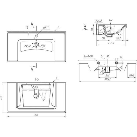 Тумба подвесная с раковиной Art&Max AM-Techno-900-2C-SO-LS935 90 см, бетон лофт натуральный - фото 8