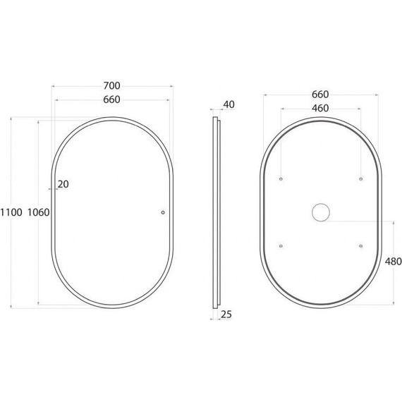 Зеркало Art&Max Bari Led 110 см AM-Bar-700-1100-DS-F - фото 5