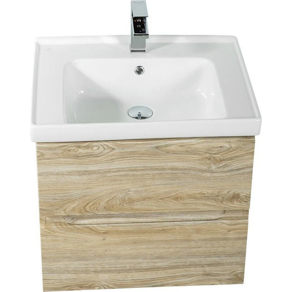 Тумба подвесная с раковиной Art&Max AM-Techno-900-2C-SO-LW823 90 см, дуб мелфорд - фото 2