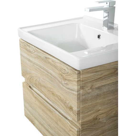 Тумба подвесная с раковиной Art&Max AM-Techno-900-2C-SO-LW823 90 см, дуб мелфорд - фото 4