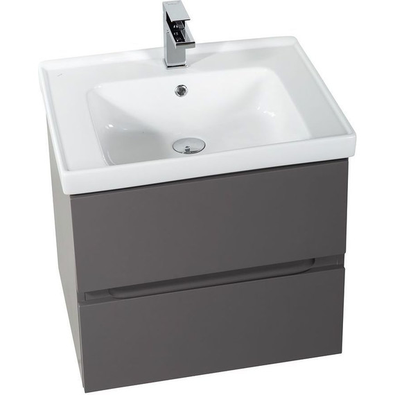 Тумба подвесная с раковиной Art&Max AM-Techno-900-2C-SO-ZB815 90 см, смоки софт - фото 4