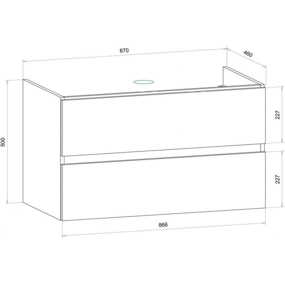 Тумба подвесная с раковиной Art&Max AM-Techno-900-2C-SO-LW646 90 см, дуб бомонд лофт - фото 9