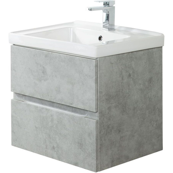 Тумба подвесная с раковиной Art&Max AM-Techno-900-2C-SO-LS935 90 см, бетон лофт натуральный - фото 2