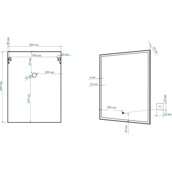 Зеркало Art&Max Arezzo Led 60 см AM-Are-600-800-DS-FC, хром - фото 7