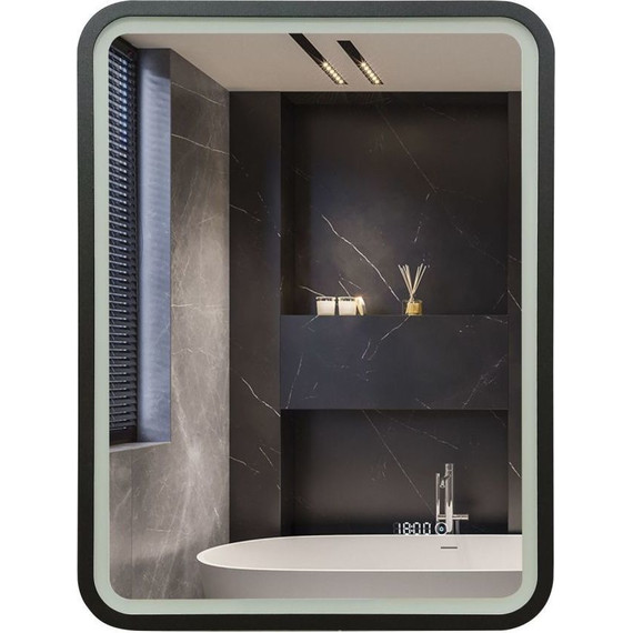 Зеркало Art&Max Genova Led 60 см AM-Gen-600-800-S-F-Т, черный - фото 3