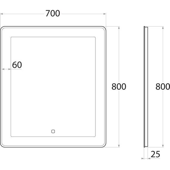 Зеркало Art&Max Latina Led 70 см AM-Lat-700-800-DS-F - фото 6