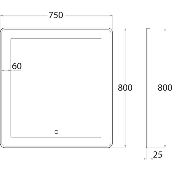Зеркало Art&Max Latina Led 75 см AM-Lat-750-800-DS-F - фото 5
