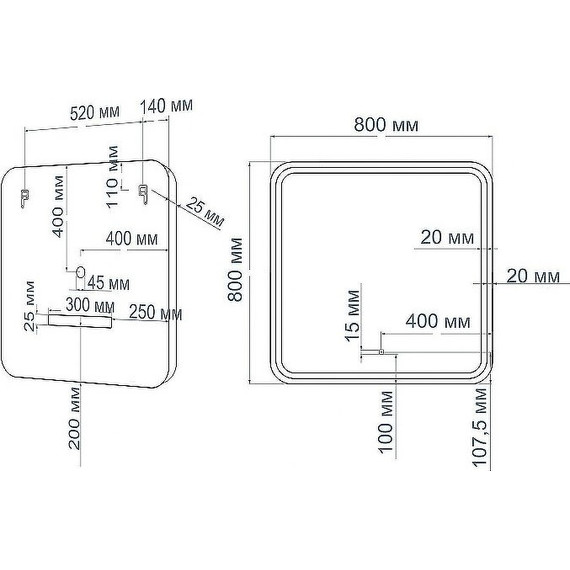 Зеркало Art&Max Latina Led 80 см AM-Lat-800-800-DS-F - фото 5