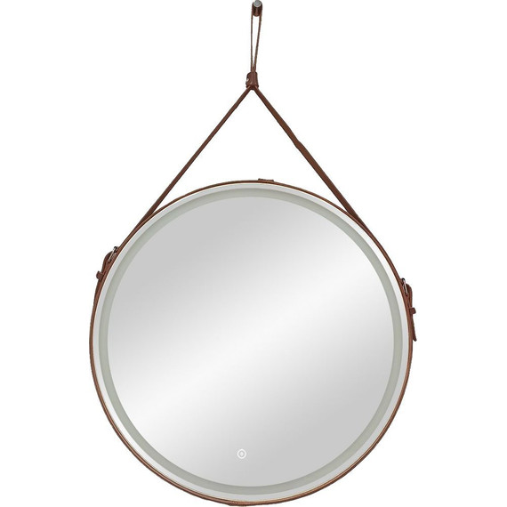 Зеркало Art&Max Milan Led 65 см AM-Mil-650-DS-F-Brown, коричневый ремень - фото 
