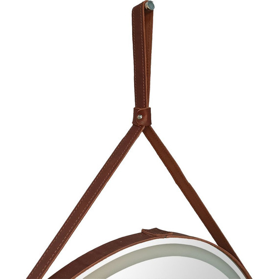 Зеркало Art&Max Milan Led 65 см AM-Mil-650-DS-F-Brown, коричневый ремень - фото 6