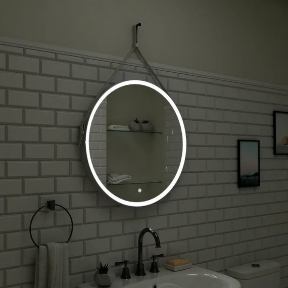 Зеркало Art&Max Milan Led 100 см AM-Mil-1000-DS-F, белый ремень - фото 3