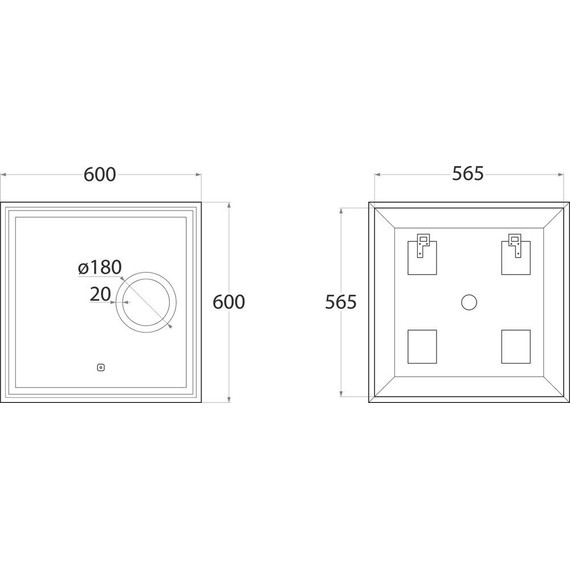 Зеркало Art&Max Monza Led 60 см AM-Mon-600-600-DS-F - фото 5