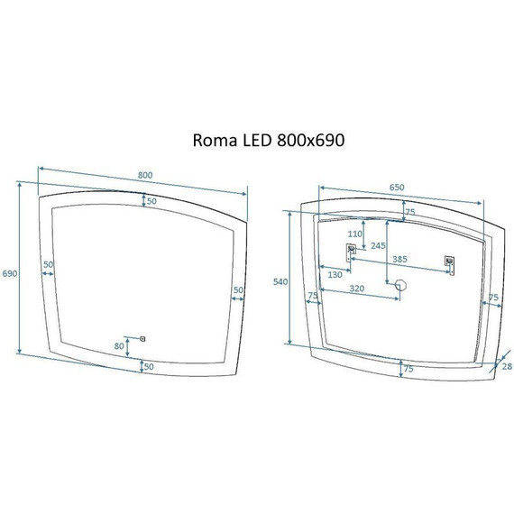 Зеркало Art&Max Roma Led 80 см AM-Rom-800-700-DS-F - фото 4