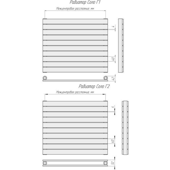 Радиатор KZTO Соло Г 1-1750-11 1780х480 мм (11 секций) - фото 10