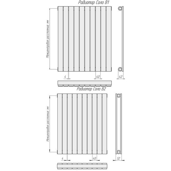 Радиатор KZTO Соло В 1-500-30 1320х530 мм (30 секций) - фото 26
