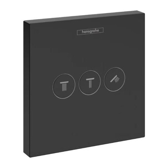 Переключатель потоков на три потребителя Hansgrohe Shower Select 15764670, черный матовый - фото 