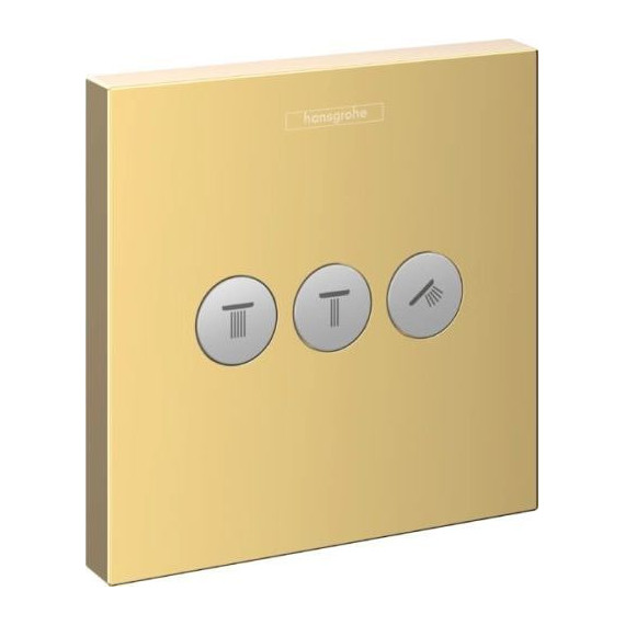 Переключатель потоков на три потребителя Hansgrohe Shower Select 15764990, полированное золото - фото 