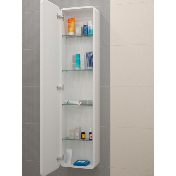 Пенал подвесной Art&Max Platino Led 40 см AM-Pla-400-1600-1D-R-L-DS-F, белый глянцевый - фото 3