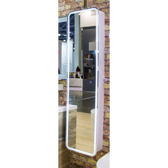 Пенал подвесной Art&Max Platino Led 40 см AM-Pla-400-1600-1D-R-L-DS-F, белый глянцевый - фото 6