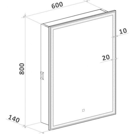 Зеркало-шкаф Art&Max Techno Led 60 см AM-Tec-600-800-1D-R-DS-F - фото 9