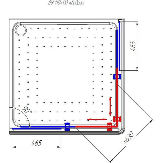 Душевое ограждение Радомир Дрим 110x110 см, белый/прозрачное - фото 3