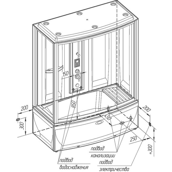 Гидробокс с паром Радомир Элис 168x85 см L, белый/матовое - фото 3