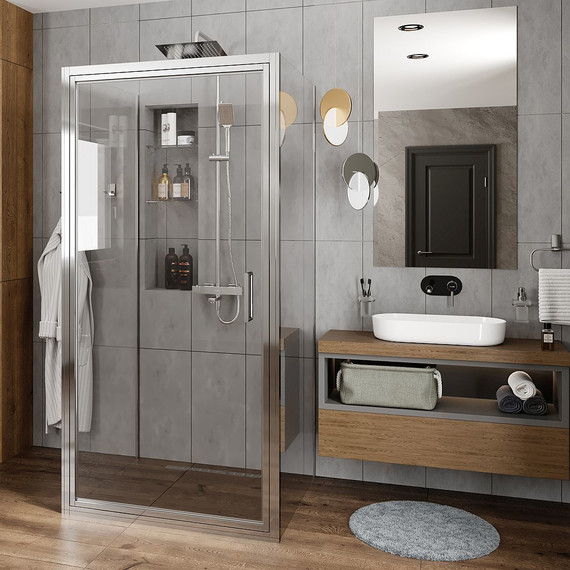 Душевое ограждение WasserKraft Salm 100х100 см 27I42, хром/прозрачное - фото 2