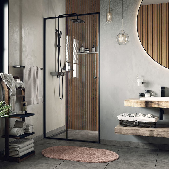 Душевая дверь WasserKraft Dill 100 см 61S12, черный/прозрачное - фото 4