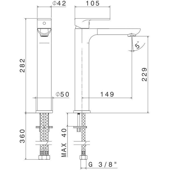Смеситель для раковины высокий Kerama Marazzi Piano 69315KM.21.018 - фото 4